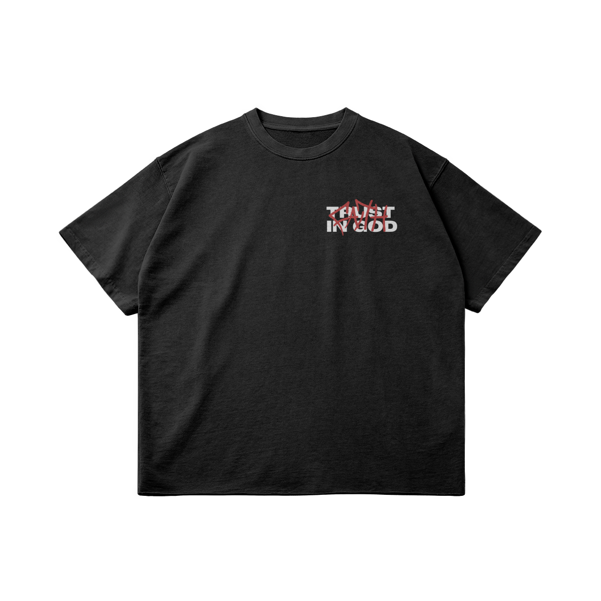 TRUST IN GOD – Faded Raw Hem Tee