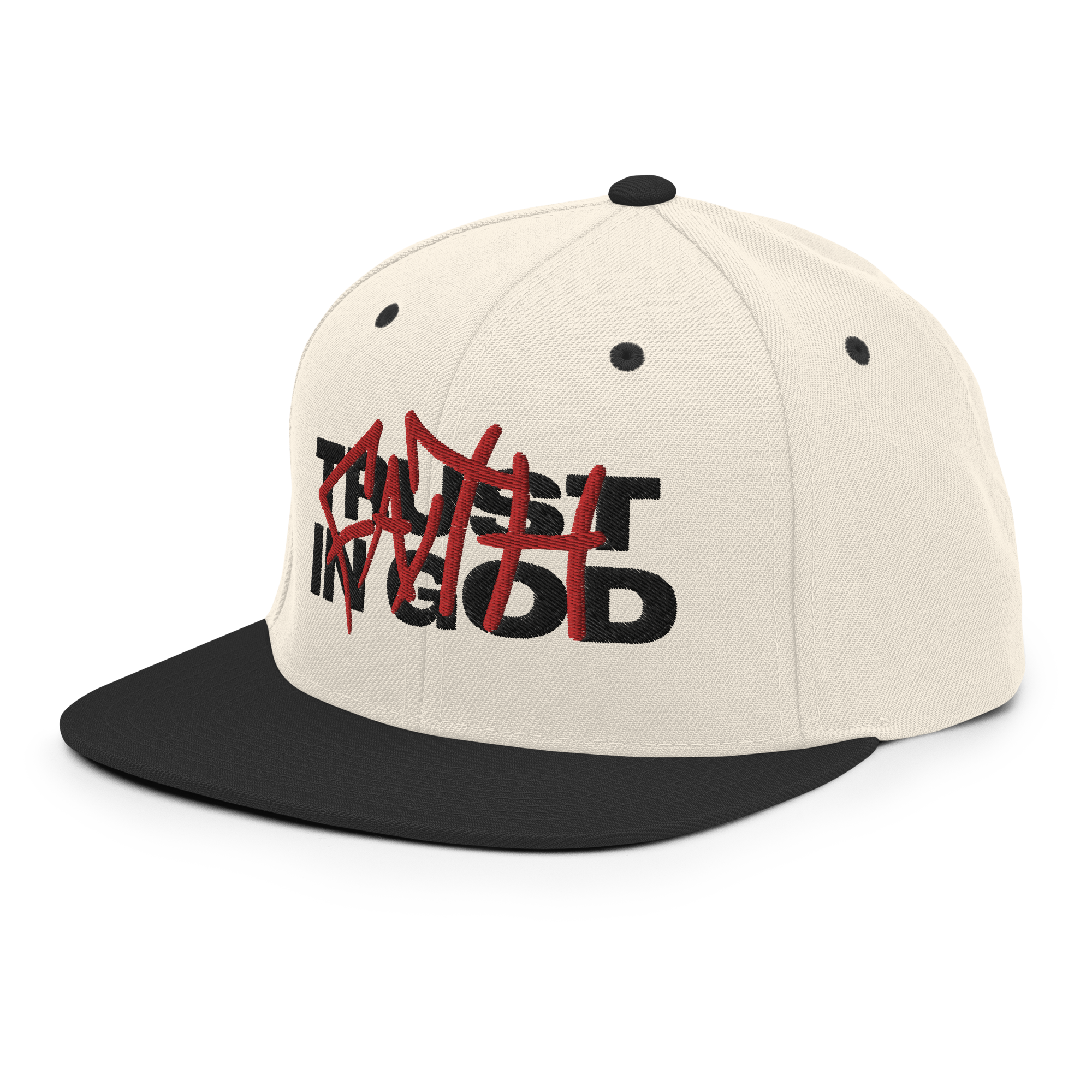 TRUST IN GOD Snapback (Black Stitch)